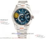 N9 Factory 904L Rolex Sky-Dweller World Timer 42mm Oyster 9001 Automatic Watch - Stainless Steel Case Blue Dial 